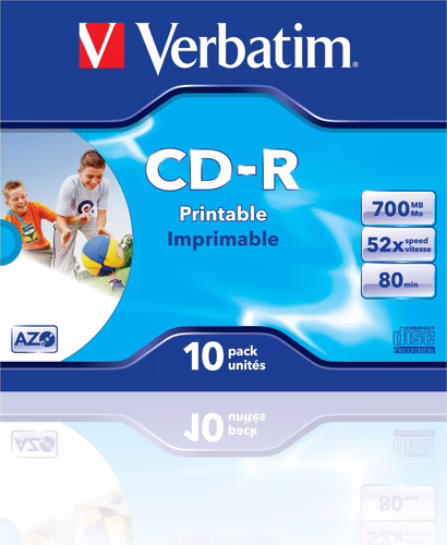 10 UNIDADES CD-ROM IMPRIMIBLES VERBATIM SUPERAZO WIDE PRINT SURFACE ID 52X 700MB | 43325 | 0023942433255 imagen 2