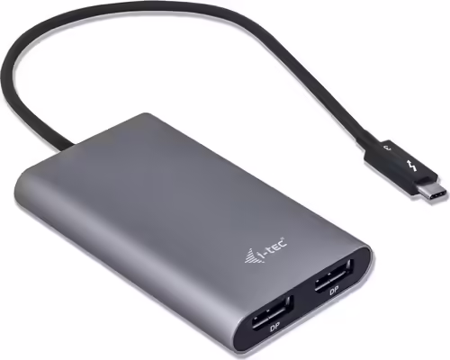 Adaptador de cable i-tec thunderbolt 3 dual displayport gris TB3DUAL4KDP | 8595611701924 imagen 2
