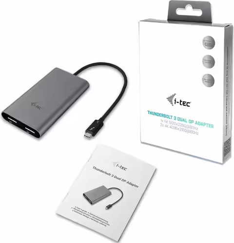 Adaptador de cable i-tec thunderbolt 3 dual displayport gris TB3DUAL4KDP | 8595611701924 imagen 4