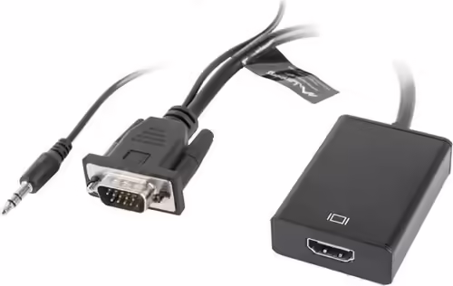ADAPTADOR LANBERG VGA MACHO A HDMI HEMBRA CON AUDIO RESOLUCION HASTA 1920X1080 C | AD-0021-BK | 5901969411065 imagen 2