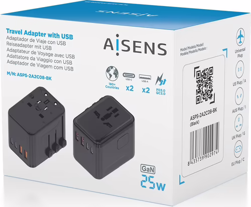 Cargador Pared AISENS para Viaje 25W (ASPS-2A2C08-BK) | 8435739902974 imagen 7