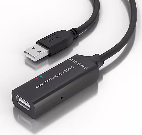 AISENS Cable USB 2.0 Prolongador con Amplificador, Tipo A/M-A/H, Negro, 10m | A101-0915 | 8435739902516 imagen 3