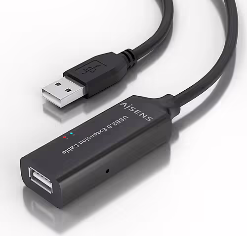 AISENS Cable USB 2.0 Prolongador con Amplificador, Tipo A/M-A/H, Negro, 5.0m | A101-0914 | 8435739902509 imagen 3