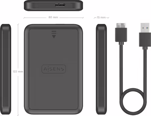 Caja AISENS HDD/SSD 2.5`` mUSB USB-C Negra (ASE-2519B) | 8435739902134 imagen 5