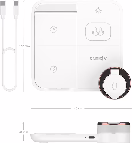 AISENS Cargador Inalambrico USB-C 4 en 1 De 15W Para Movil, Apple Watch, Auricul | ASCH-15W4WC061-W | 8435739903483 imagen 5