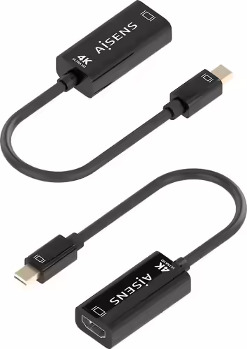 AISENS Conversor MINI DP a HDMI 4K@60Hz, MINI DP/M-HDMI/H, Negro, 15cm | A125-0904 | 8435739902202 imagen 3