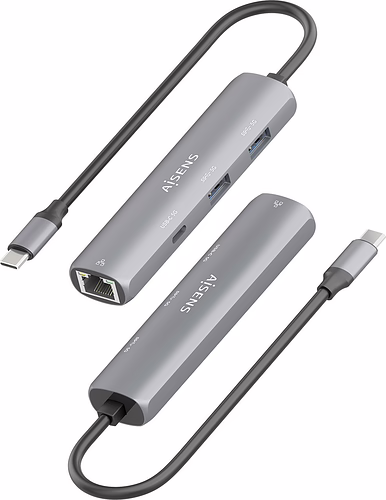 AISENS Dock USB-C A Ethernet Gigabit + Hub 1xUSB-C+2xUSB-A, Gris, 15cm | ASUC-4P039-GR | 8435739904015 imagen 3