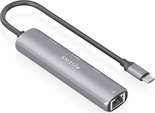 AISENS Dock USB-C A Ethernet Gigabit + Hub 2xUSB-C+1xUSB-A, Gris, 15cm | ASUC-4P040-GR | 8435739904022 imagen 2