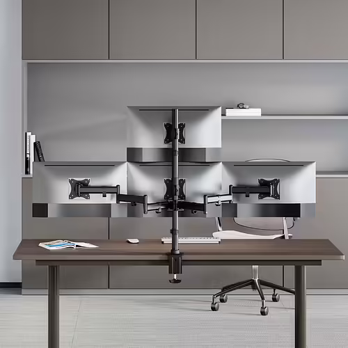 AISENS Soporte de Mesa Eco Giratorio e Inclinable para 4 Monitores 8kg (4 Pivote | DT27TSR-379 | 8435739903278 imagen 4