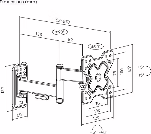 Soporte Pared Aisens 13``-32`` Gira/Incl/Niv(WT32TSR-381) | 8435739903230 imagen 7