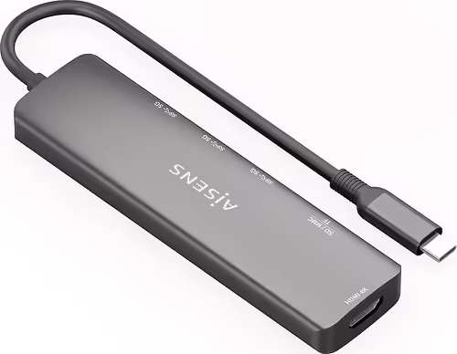 AISENS USB-C Dock 6 en 1, USB-C A, 1x HDMI, 3x USB-A, 1x SD, 1x MicroSD, Gris, 1 | ASUC-6P024-GR | 8435739903131 imagen 2