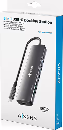 AISENS USB-C Dock 6 en 1, USB-C A, 1x HDMI, 3x USB-A, 1x SD, 1x MicroSD, Gris, 1 | ASUC-6P024-GR | 8435739903131 imagen 7
