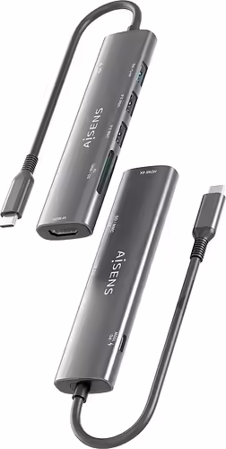 AISENS DOCKING STATION USB-C A 7 EN 1 USB-C A 1xHDMI, 2xUSB-A USB2.0, 1xUSB-A US | ASUC-7P027-GR | 8435739903162 imagen 8
