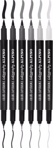 Alpino AR001040 rotulador Fino/Medio Negro, Gris 6 pieza(s) | 8413240608608 imagen 2