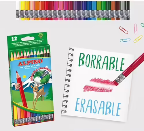 Alpino Estuche 12 lápices de colores borrables | AL013654 | 8413240600459 imagen 3