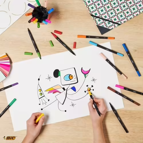 BIC Intensity Dual Tip rotulador Negro, Azul, Verde, Púrpura, Rojo, Amarillo 6 | 989694 | 3086123589551 imagen 4