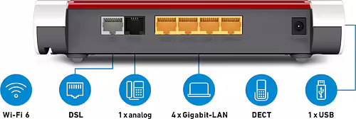 Box FRITZ! 7530 AX router inalámbrico Gigabit Ethernet Doble banda (2,4 GHz / 5 | 20002930 | 4023125029301 imagen 3
