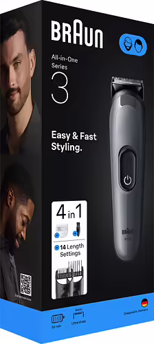 Braun AIO3500 cortadora de pelo y maquinilla Negro, Gris 14 Níquel-metal hidrur | 7500435245197 imagen 3