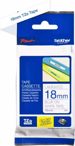 BROTHER TZe cinta para impresora de etiquetas Azul sobre blanco | TZe243 | 4977766685382 imagen 3