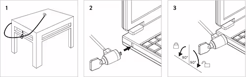 CABLE SEGURIDAD EWENT PORTATIL LLAVE EW1242 | 8054392610370 imagen 2
