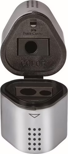 CAJA 10 SACAPUNTAS 2 DEPOSITOS TRIO GRIP COLOR GRIS FABER CASTELL 183800 | 4005401838005 imagen 3