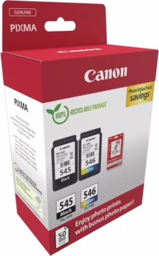Tinta Canon EcoPack PG-545+CL-546 + 50 Hojas (8287B008) | 8714574680002 imagen 2