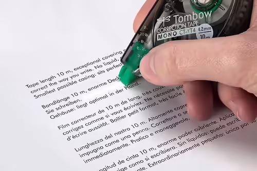 CINTA CORRECTORA TOMBOW 4.2MM X 10 METROS TRANSPARENTE VERDE CT-YT4 | 4901991585292 imagen 2