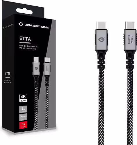 Conceptronic ETTA07B20 cable USB USB 3.2 Gen 2x2 2 m USB C Negro | 4015867241424 imagen 3
