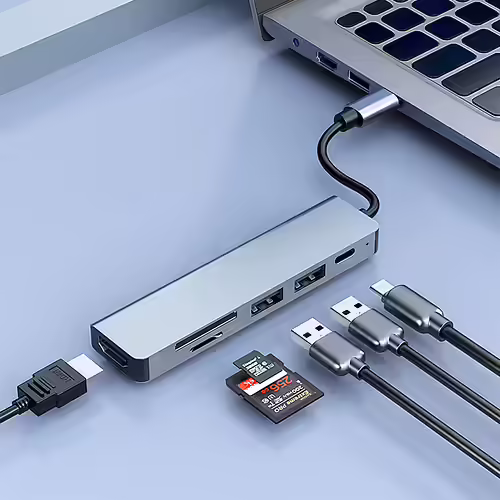 CoolBox MINIDOCK C61 ALUMINIO USB-C A HDMI 4K/2xUSB-A/USB-C PD/SD/MICROSD PC/MAC | COO-DOCK-C-61 | 8436624420283 imagen 2