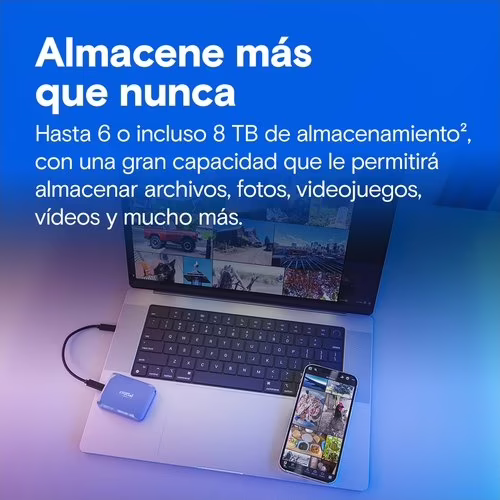 Crucial X10 2 TB USB Tipo C USB 3.2 Gen 2x2 Azul | CT2000X10SSD9 | 0649528942036 imagen 2