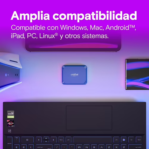 Crucial X10 2 TB USB Tipo C USB 3.2 Gen 2x2 Azul | CT2000X10SSD9 | 0649528942036 imagen 3