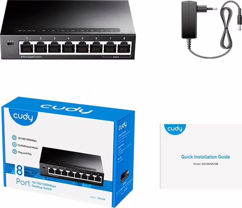 Cudy GS108 switch Gigabit Ethernet (10/100/1000) Negro | 6971690790554 imagen 4