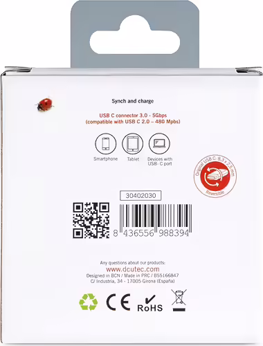 DCU Advance Tecnologic 30402030 cambiador de género para cable USB A USB C Gris | 8436556988394 imagen 3