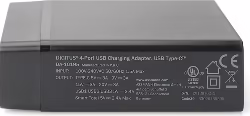 Digitus cargador de dispositivo móvil USB 2.0, USB Tipo C Interior Negro | DA-10195 | 4016032448105 imagen 8