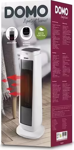 Domo DO7347H calefactor eléctrico Interior Negro, Blanco 2000 W Ventilador tipo | 5411397135193 imagen 2