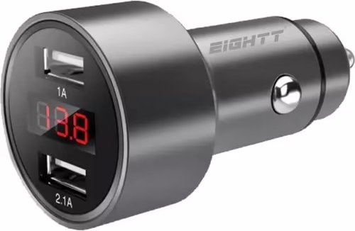 Eightt Cargador de coche USB 2 puertos 5V-2,4A 12W ALUMINIO | ECC2 | 8425402170908 imagen 2