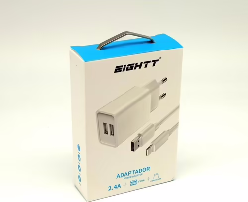 Eightt Cargador Smartphone / Tablet 5V 2.4A con cable Lightning | ECW-IP | 8425402168455 imagen 4