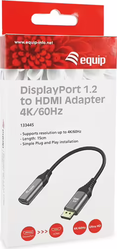 Equip 133445 adaptador de cable de vídeo 0,15 m DisplayPort HDMI Negro, Gris | 4015867230022 imagen 6