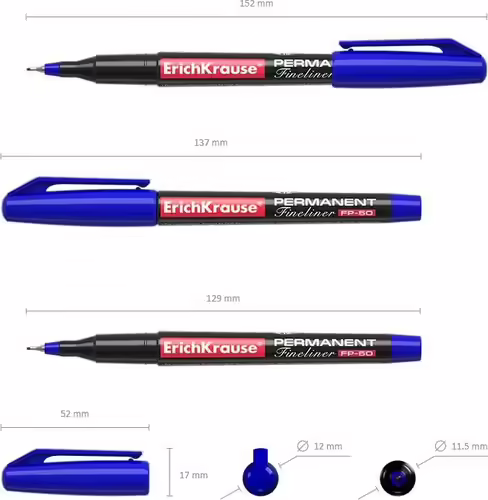 ErichKrause FP-50 rotulador de punta fina Fino Azul 12 pieza(s) | 4041485370697 imagen 4
