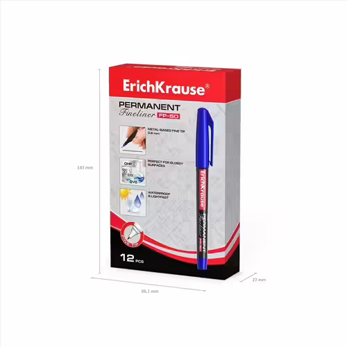 ErichKrause FP-50 rotulador de punta fina Fino Azul 12 pieza(s) | 4041485370697 imagen 5