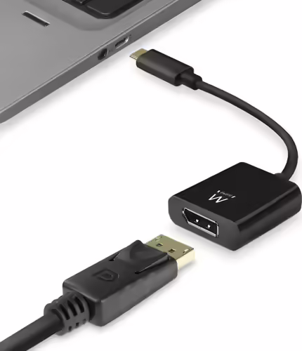 Ewent EW9825 adaptador de cable de vÍdeo 0,15 m USB Tipo C DisplayPort Negro | 8054392619618 imagen 7