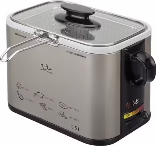 FREIDORA JATA 1000W CUBA 1.5L TAPA DE CRISTAL CON ASA TERMOSTATO REGULABLE INDIC | FR326E | 8421078021742 imagen 2