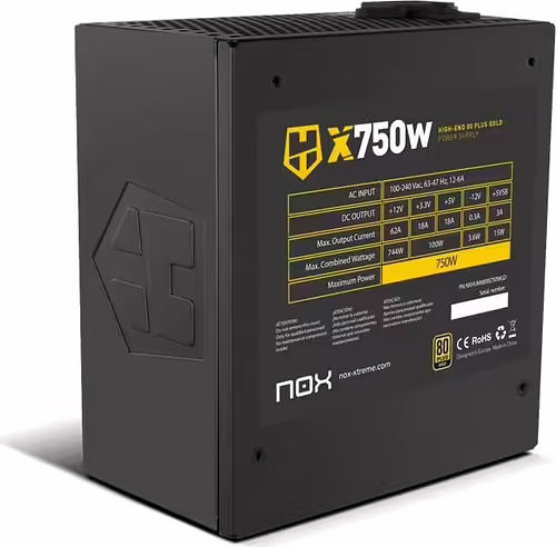 FUENTE DE ALIMENTACION NOX HUMMER 80+GOLD 750W NEGRO NXHUMMER750WGD | NXHUMMERX750WGD | 8436532168598 imagen 3