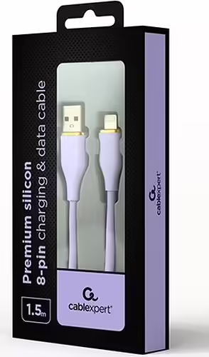 Gembird CC-USB2S-AM8PM-1.5M-P cable de conector Lightning 1,5 m Violeta | 8716309132220 imagen 2