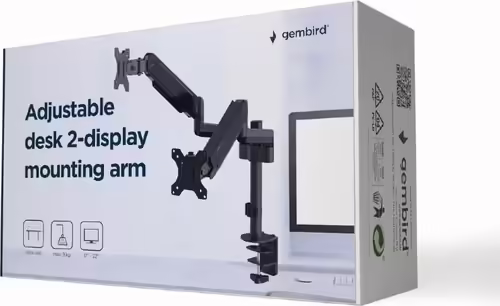 Gembird MA-DA2P-01 soporte para monitor 81,3 cm (32``) Negro Escritorio | 8716309126144 imagen 2