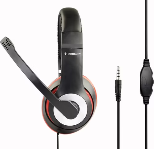 Gembird MHS-03-BKRD auricular y casco Auriculares Alámbrico Diadema Juego Negro | 8716309113687 imagen 3