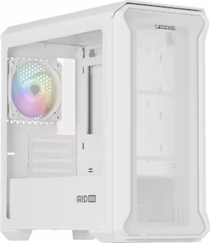 GENESIS Irid 503 Mini Tower Transparente, Blanco | NPC-2224 | 5901969445374 imagen 2