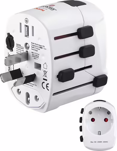 Hama World Travel Pro adaptador de enchufe eléctrico Universal Blanco | 223471 | 4047443491381 imagen 3