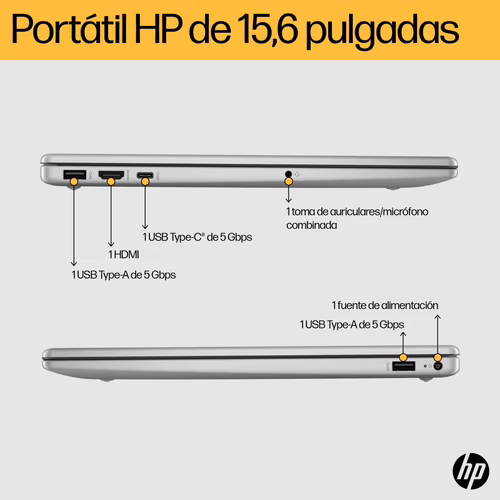 HP 15-fc0121ns AMD Ryzen? 5 7520U Portátil 39,6 cm (15.6``) Full HD 8 GB LPDDR5 | B5EL5EA | 198990087924 imagen 4