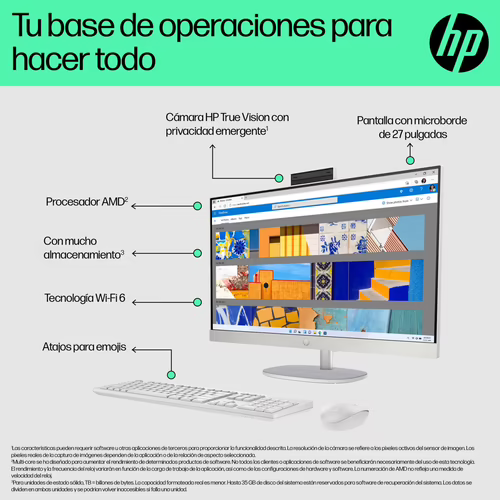 AIO HP 27-cr0023ns 27`` Ryzen 3 8Gb 512Gb W11H (8H805EA) | 197497758801 imagen 8